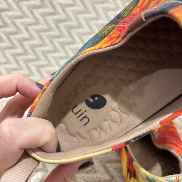 UIN Women’s Toledo Color Brush Flats Canvas Lightweight Slip On Sneakers - Picture 8 of 9